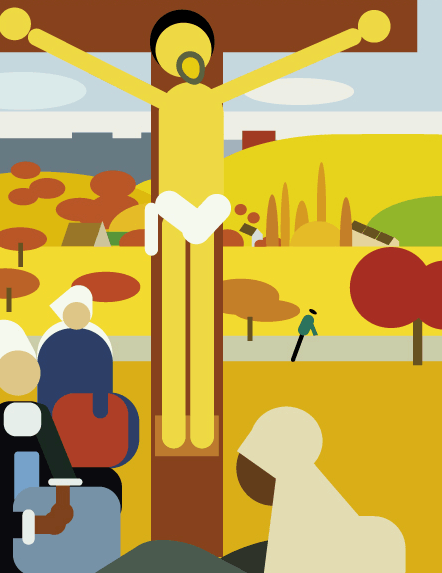 The Yellow Christ, painted by Gaugin, version by Miguel Cardil