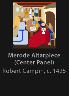 Merode Altarpiece (central panel), painted by Campin, version by Miguel Cardil