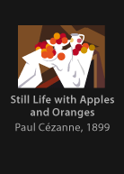 Still Life with Apples and Oranges, painted by Cezanne, version by Miguel Cardil