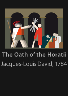The Oath of the Horatii, painted by David, version by Miguel Cardil