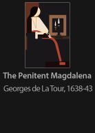 The Penitent Magdalen, painted by De la Tour, version by Miguel Cardil