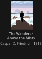 The Wanderer Above the Mists, painted by Friedrich, version by Miguel Cardil