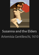 Susanna and the Elders, painted by Artemisia Gentileschi, version by Miguel Cardil