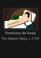 The Naked Maja, painted by Goya, version by Miguel Cardil