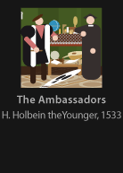 The Ambassadors, painted by Holbein, version by Miguel Cardil