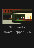 Nighthawks, painted by Hopper, version by Miguel Cardil