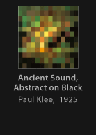 Ancient Sound, Abstract on Black, painted by Klee, version by Miguel Cardil