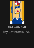 Girl With Ball, painted by Lichtenstein, version by Miguel Cardil
