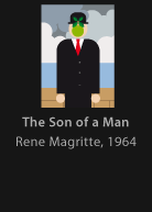 The Son of a Man, painted by Magritte, version by Miguel Cardil