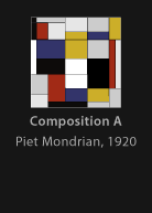 Composition A, painted by Mondrian, version by Miguel Cardil