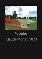 Poppies, painted by Claude Monet, version by Miguel Cardil