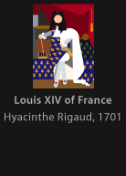 Louis XIV of France, painted by Rigaud, version by Miguel Cardil