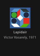 Lapidair, painted by Vasarely, version by Miguel Cardil