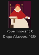 Pope Innocent X, painted by Velazquez, version by Miguel Cardil