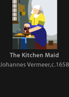 The Kitchen Maid, painted by Vermeer, version by Miguel Cardil