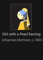 Girl with a Pearl Earring, painted by Vermeer, version by Miguel Cardil